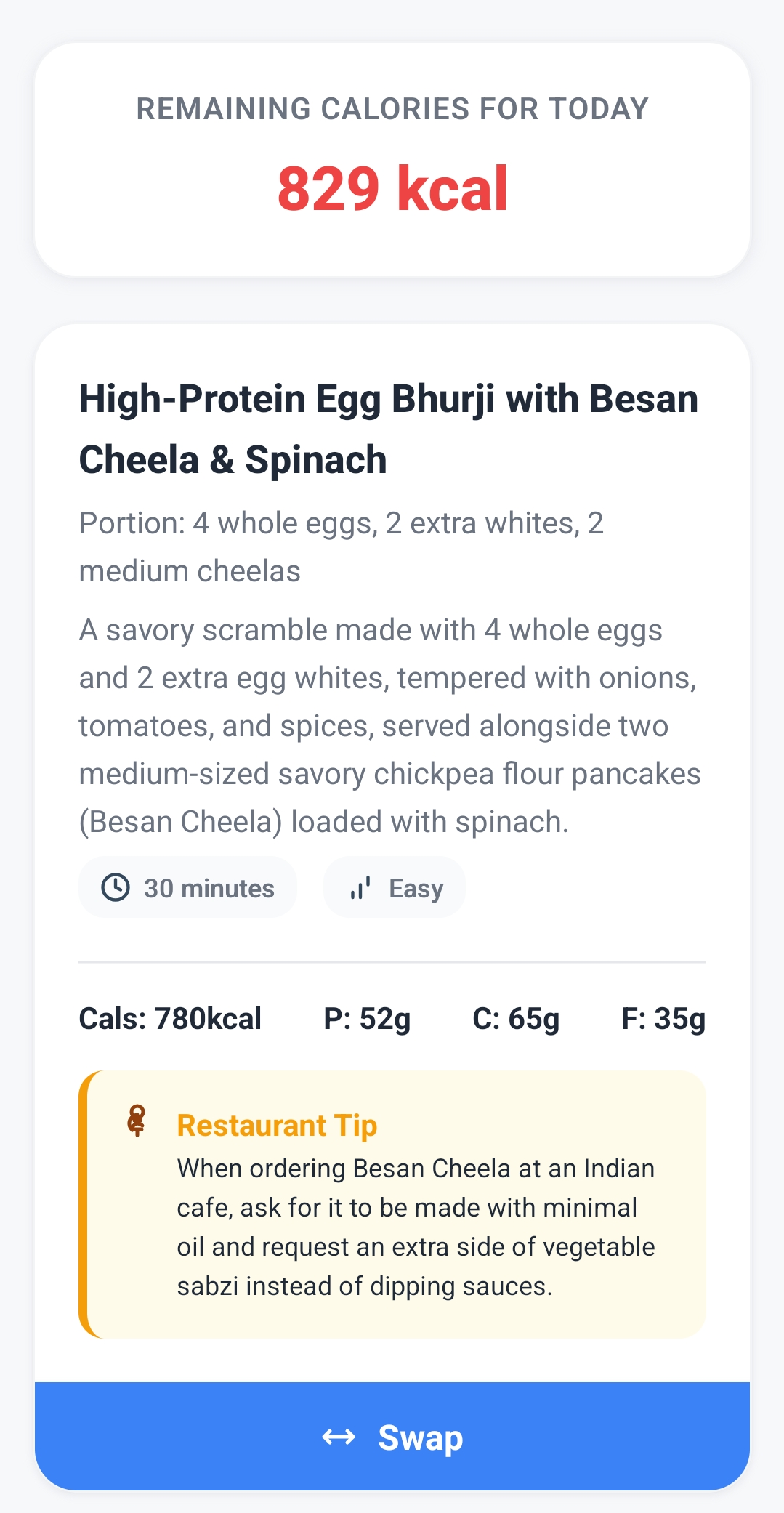 Macro-Gap Meal Finder Screenshot
